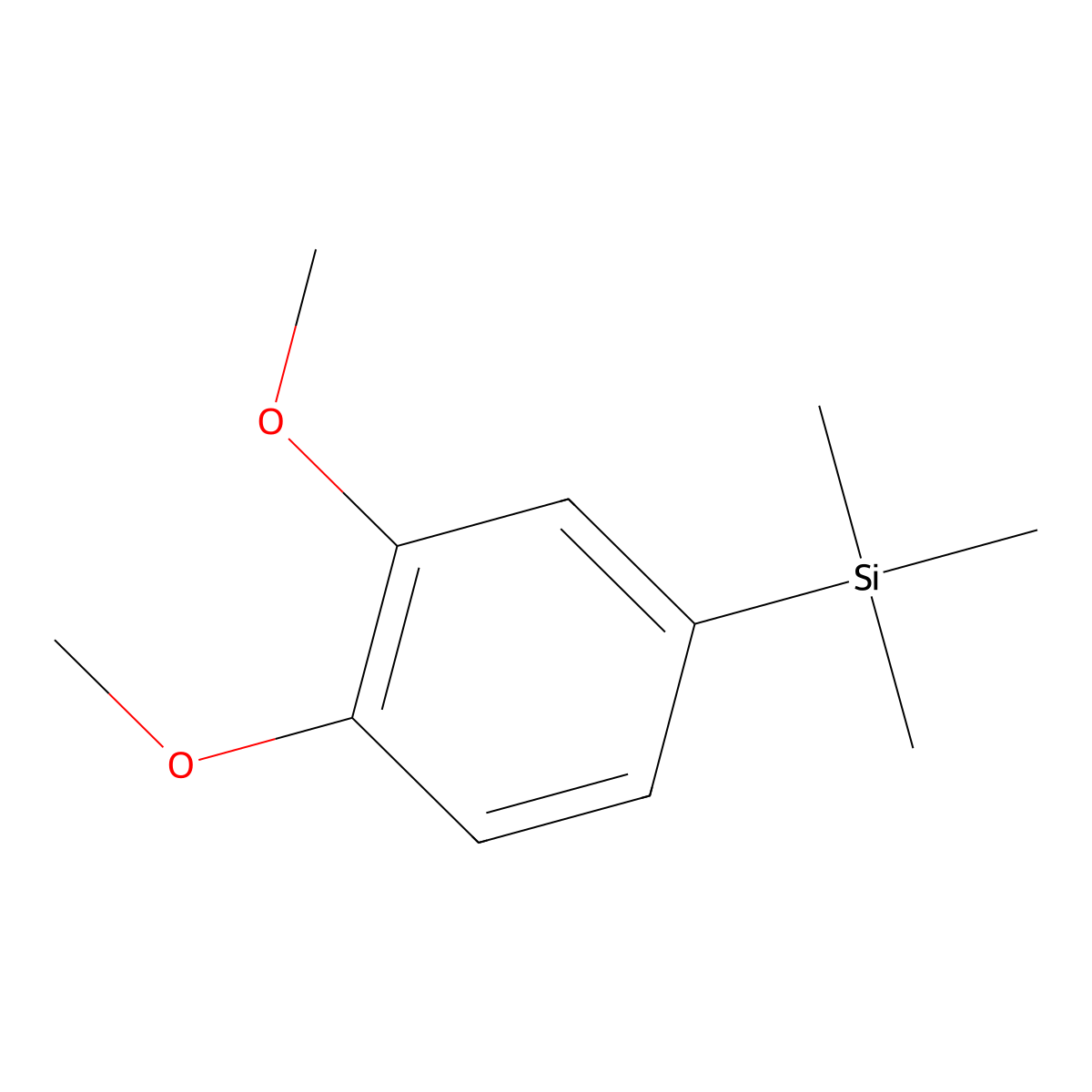1-(Trimethylsilyl)-3,4-dimethoxybenzene molecular structure, CAS 52287-49-7