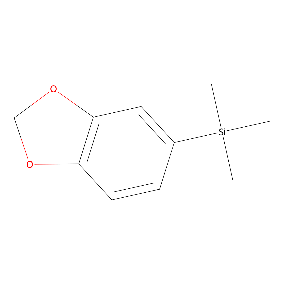Silane, 1,3-benzodioxol-5-yltrimethyl- molecular structure, CAS 52287-50-0