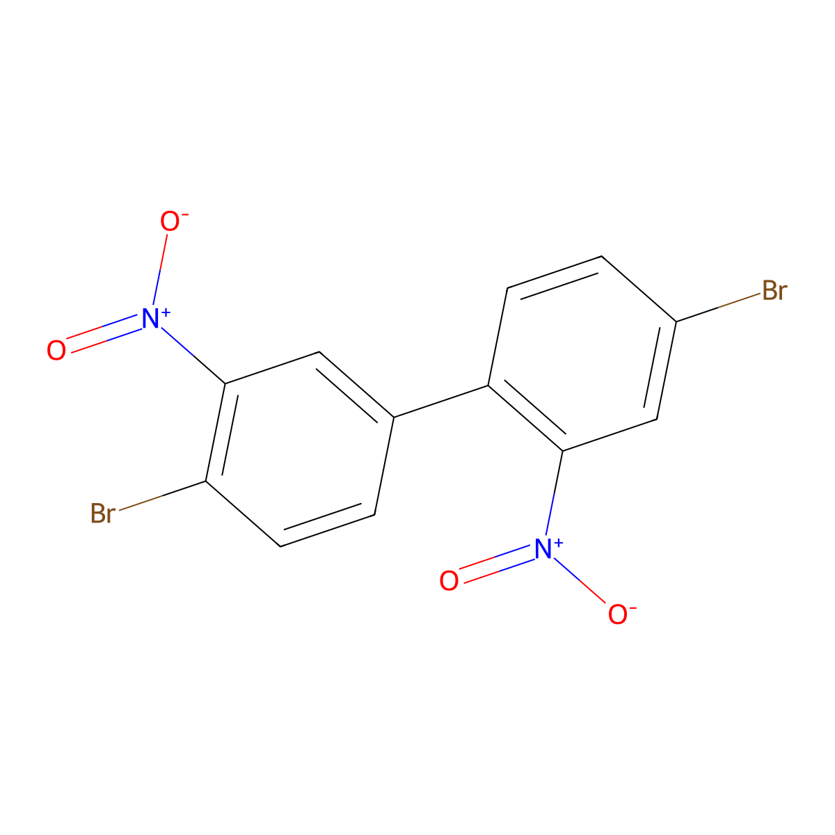 1,1'-Biphenyl, 4,4'-dibromo-2,3'-dinitro- molecular structure, CAS 52289-47-1
