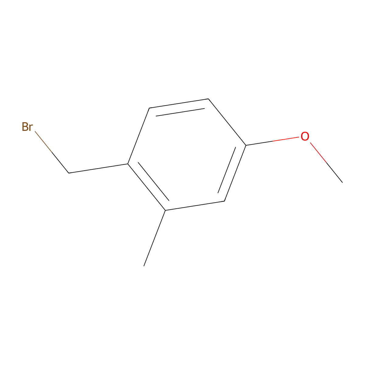 1-(Bromomethyl)-4-methoxy-2-methylbenzene molecular structure, CAS 52289-56-2