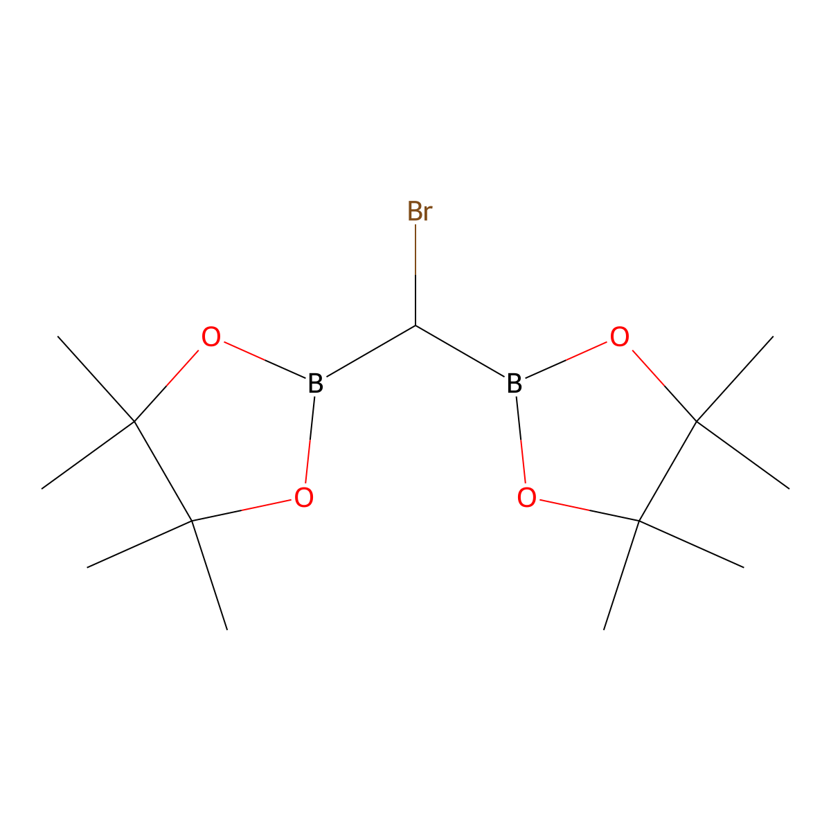 2,2'-(Bromomethylene)bis(4,4,5,5-tetramethyl-1,3,2-dioxaborolane) molecular structure, CAS 52293-05-7