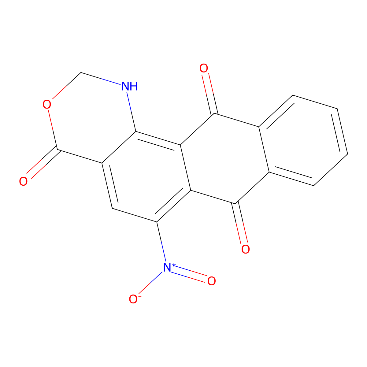 2H-Anthra[1,2-d][1,3]oxazine-4,7,12(1H)-trione, 6-nitro- molecular structure, CAS 52298-01-8