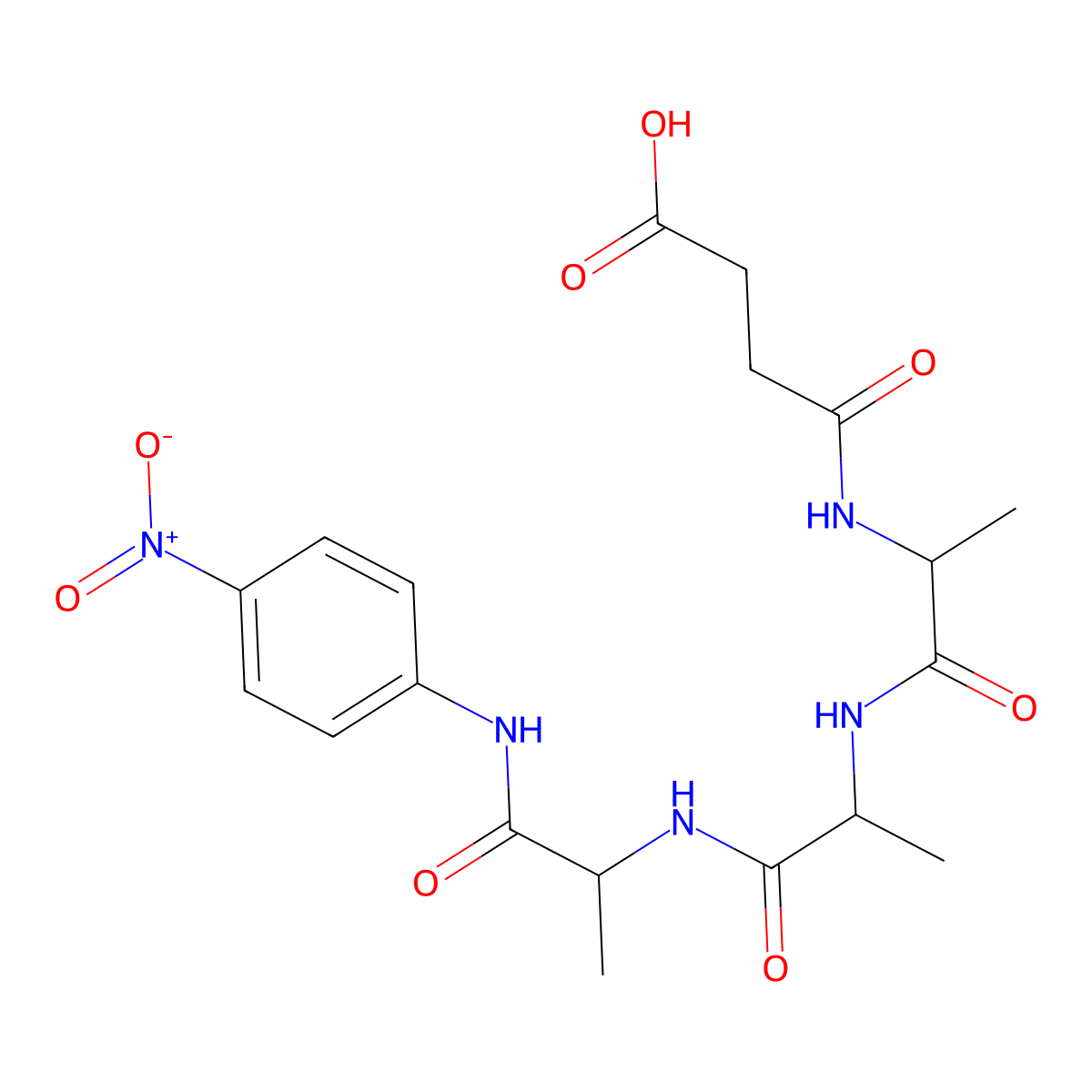 Succinyl-L-alanyl-L-alanyl-L-alanine p-nitroanilide molecular structure, CAS 52299-14-6