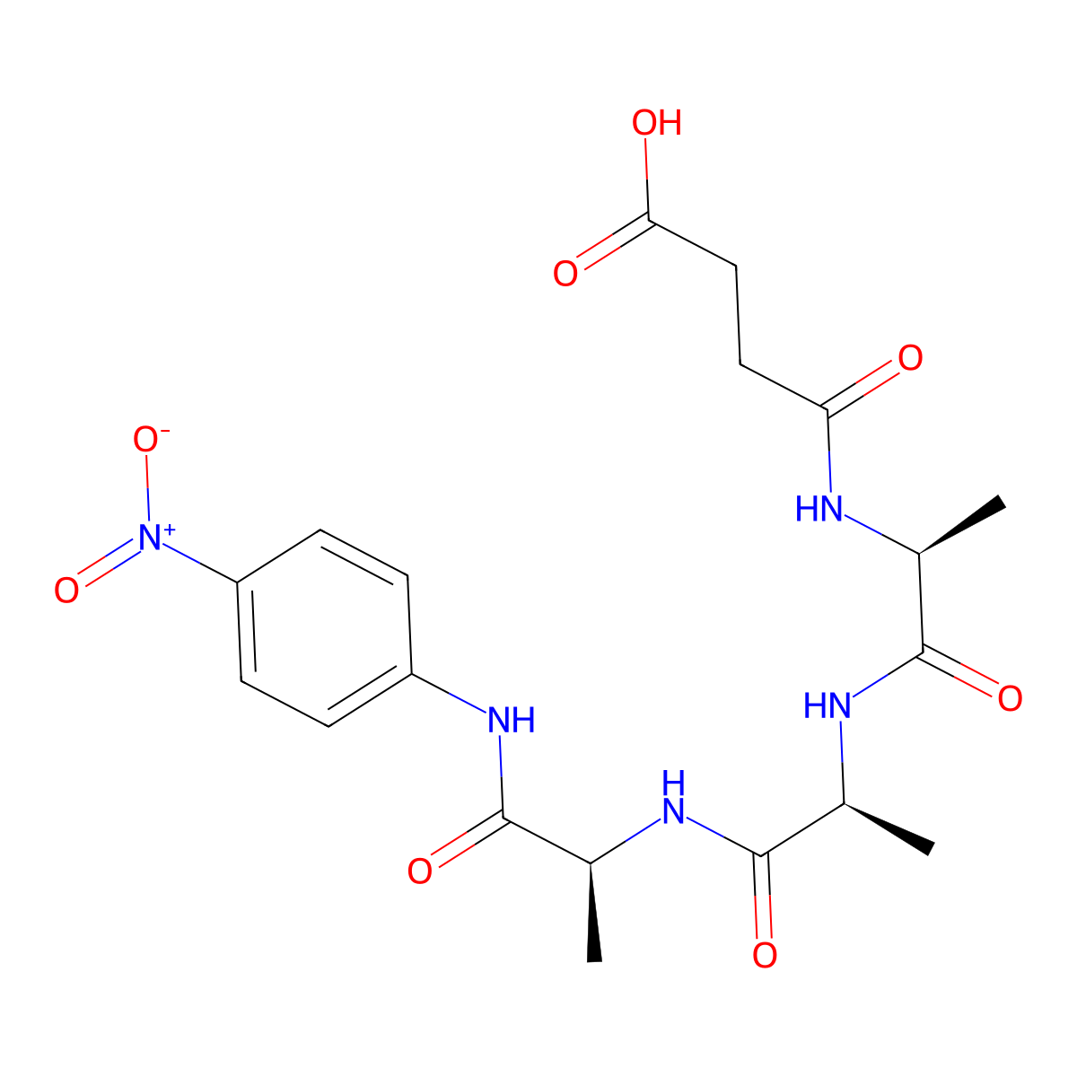 Succinyl-L-alanyl-L-alanyl-L-alanine p-nitroanilide molecular structure, CAS 52299-14-6