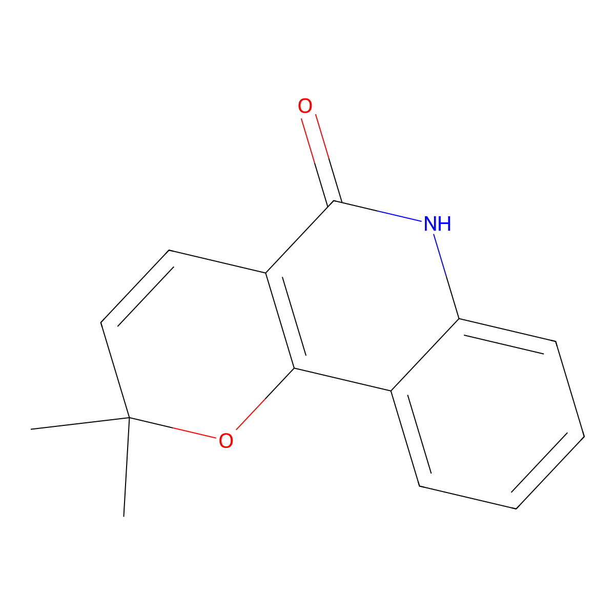Flindersine molecular structure, CAS 523-64-8