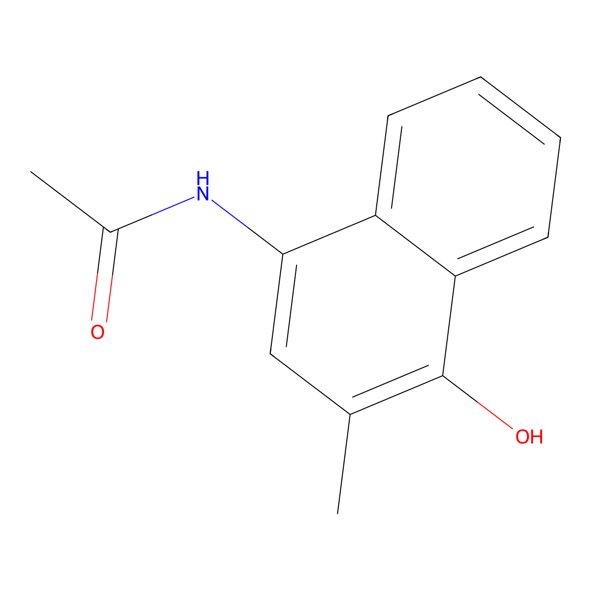 N-(4-hydroxy-3-methylnaphthalen-1-yl)acetamide molecular structure, CAS 523-68-2