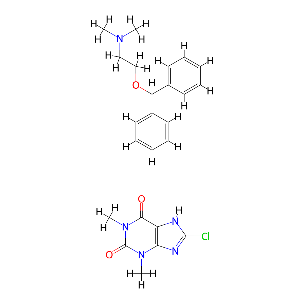 Dimenhydrinate molecular structure, CAS 523-87-5