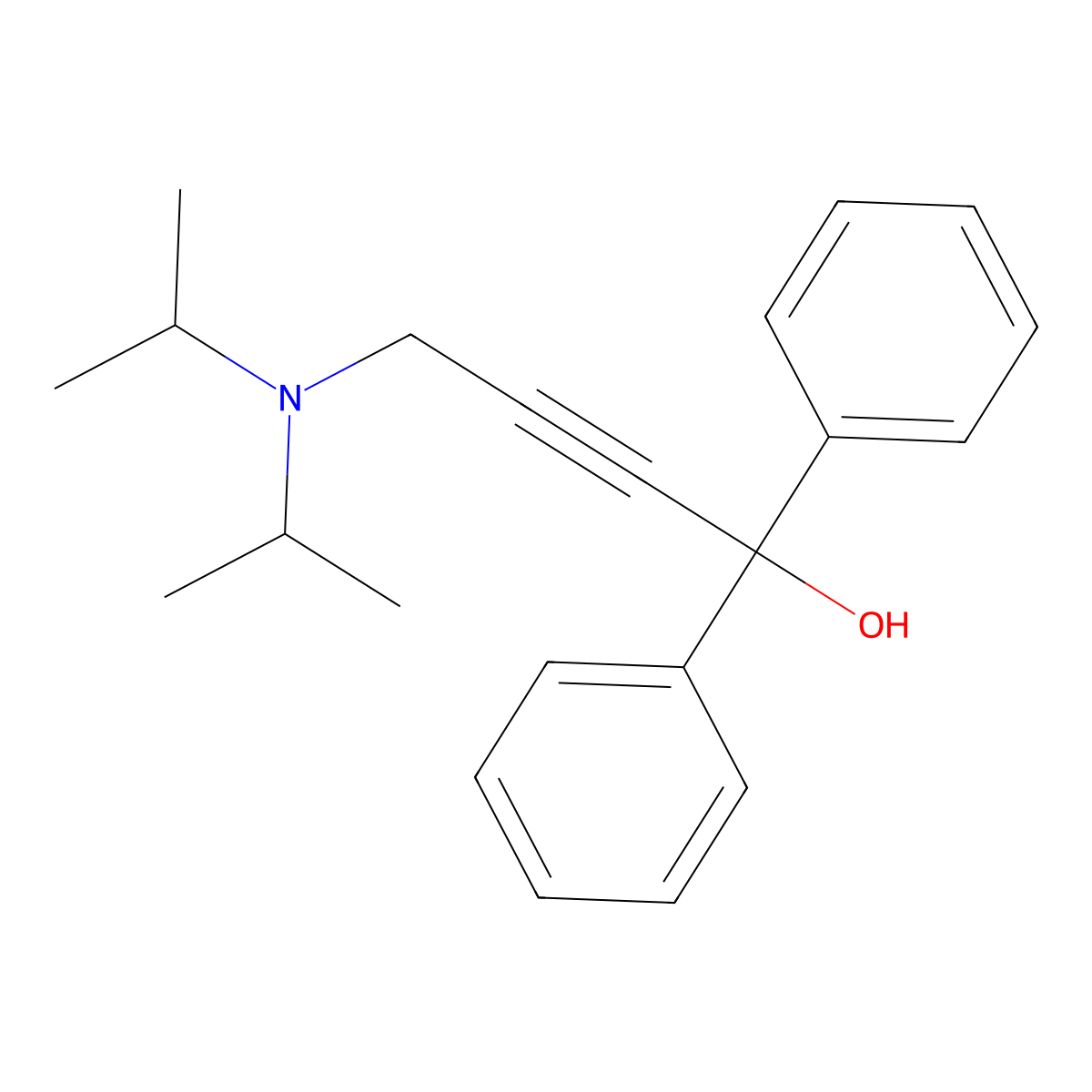 4-[Di(propan-2-yl)amino]-1,1-diphenylbut-2-yn-1-ol molecular structure, CAS 5230-23-9