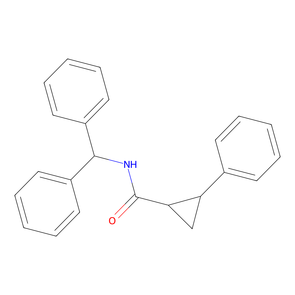 N-benzhydryl-2-phenylcyclopropane-1-carboxamide molecular structure, CAS 5230-70-6