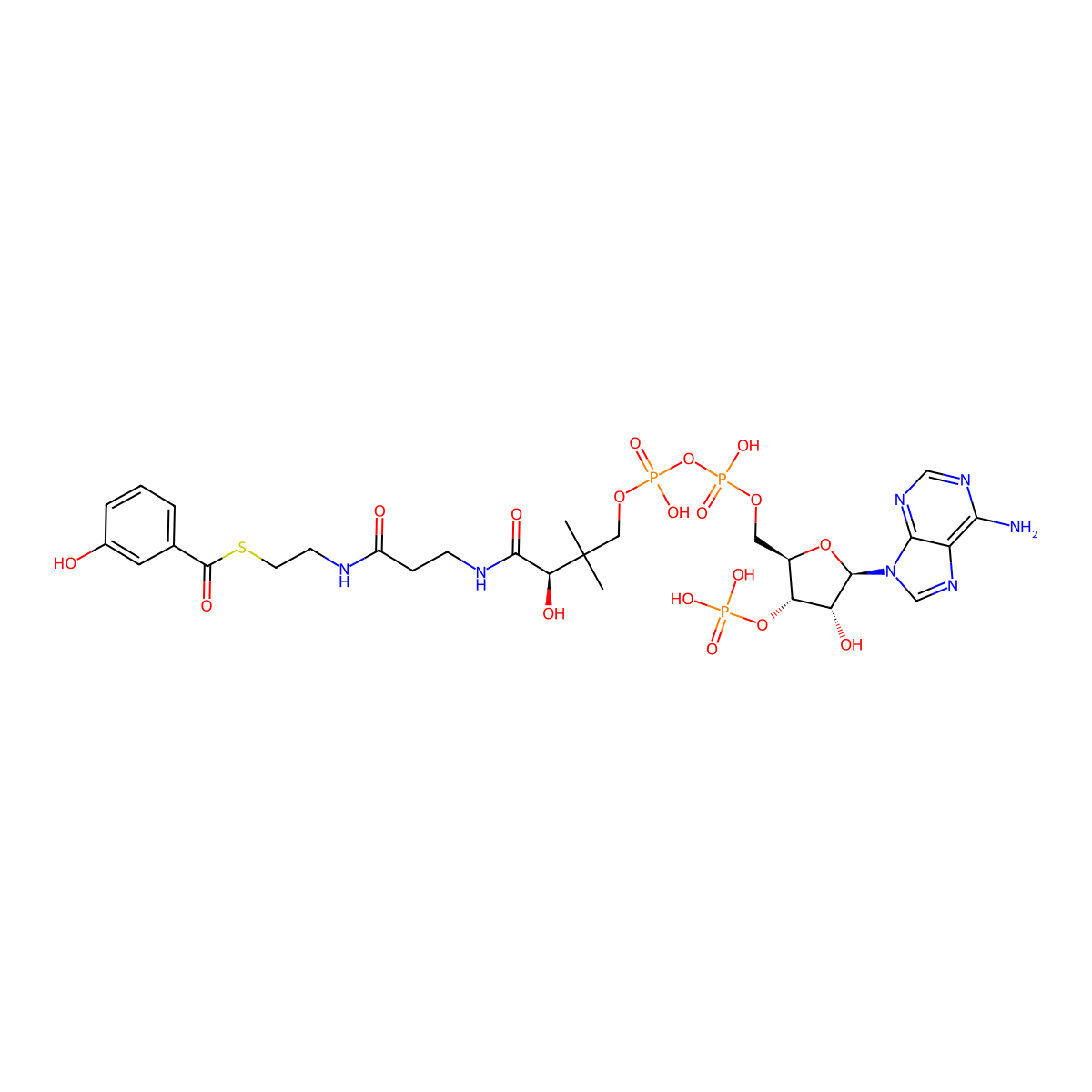 3-Hydroxybenzoyl-CoA molecular structure, CAS 52301-52-7