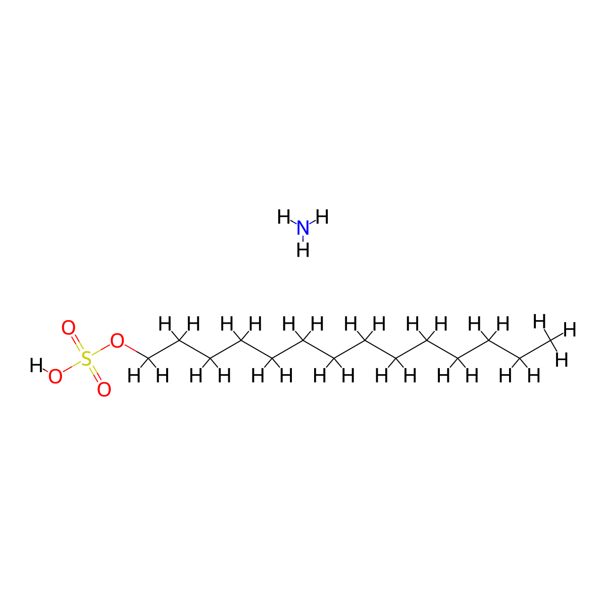 Ammonium Myristyl Sulfate molecular structure, CAS 52304-21-9