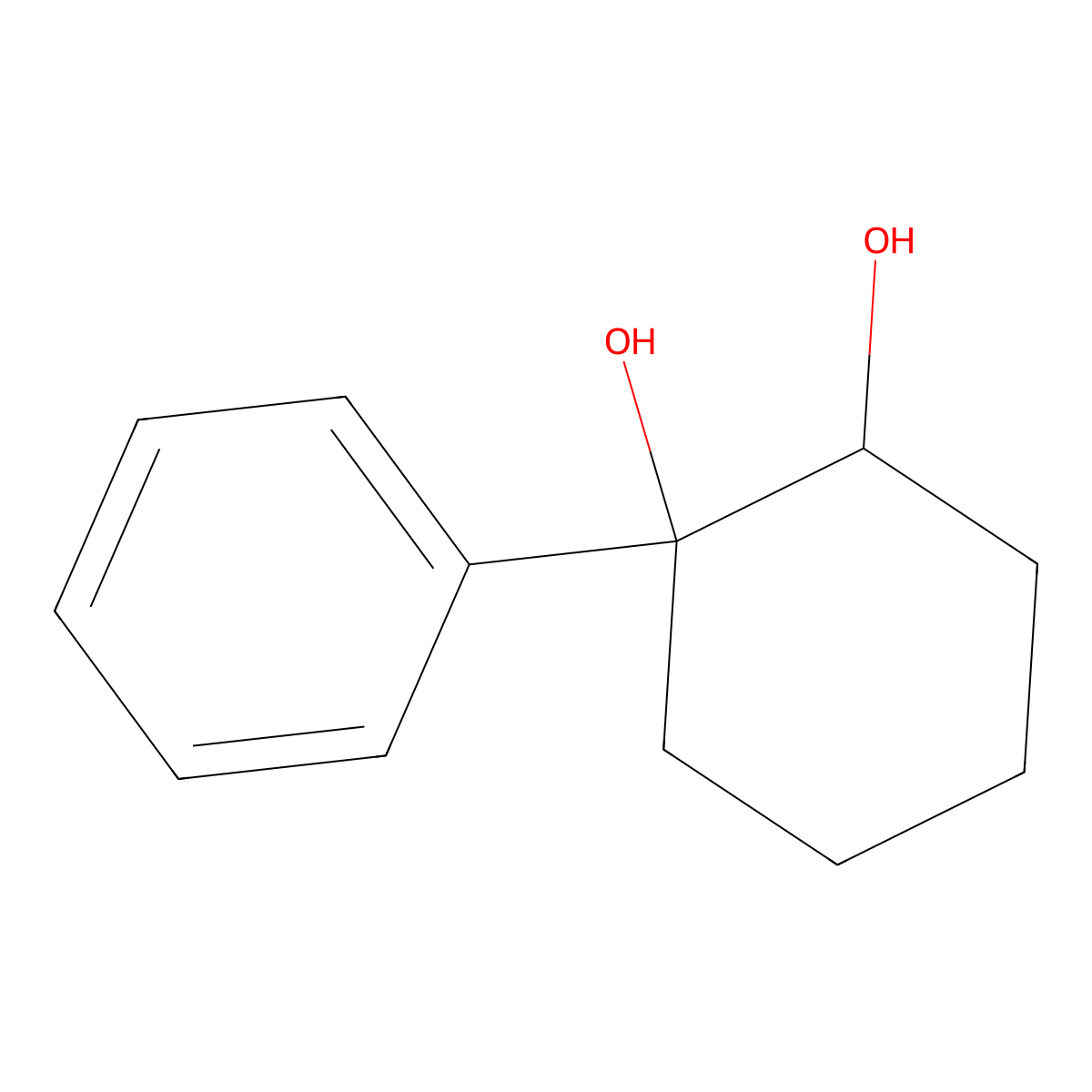 1-Phenylcyclohexane-1,2-diol molecular structure, CAS 52305-68-7