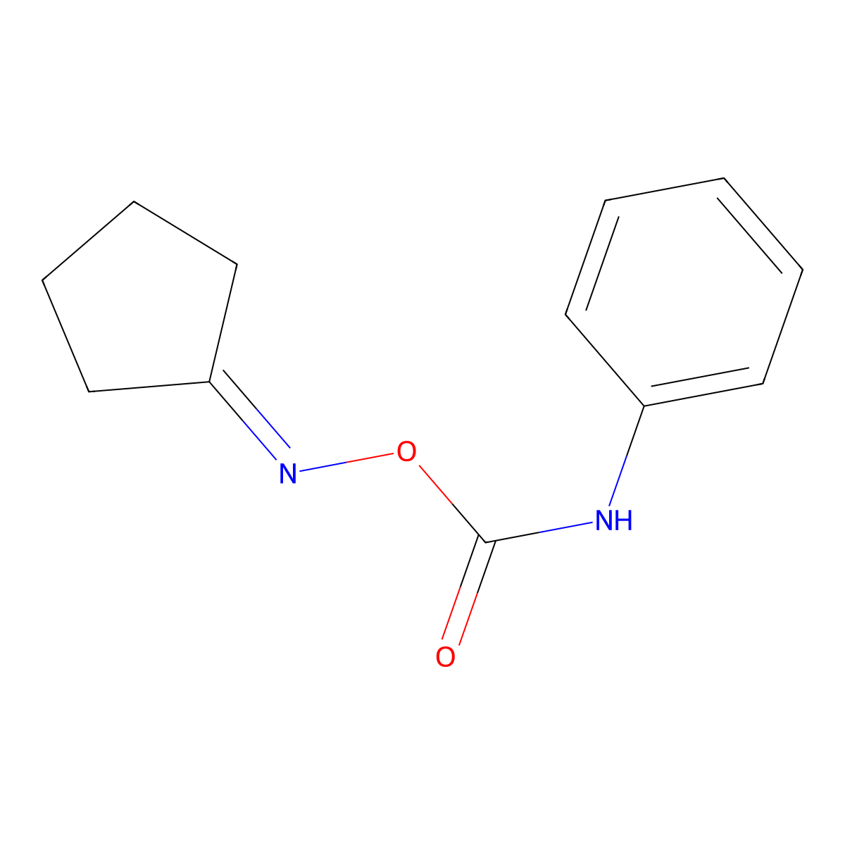 cyclopentanone O-(anilinocarbonyl)oxime molecular structure, CAS 5231-04-9