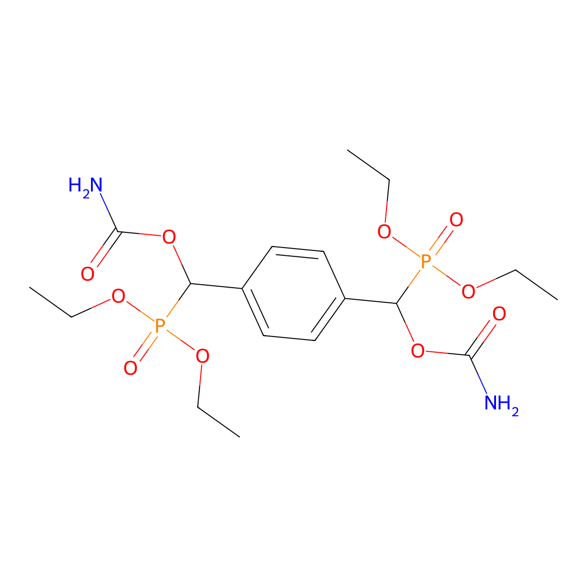 [[4-[Carbamoyloxy(diethoxyphosphoryl)methyl]phenyl]-diethoxyphosphorylmethyl] carbamate molecular structure, CAS 5231-26-5