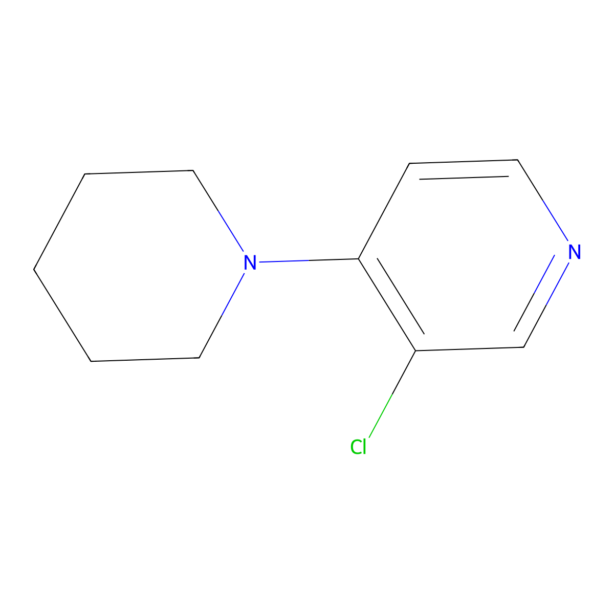 3-Chloro-4-(piperidin-1-yl)pyridine molecular structure, CAS 52311-33-8