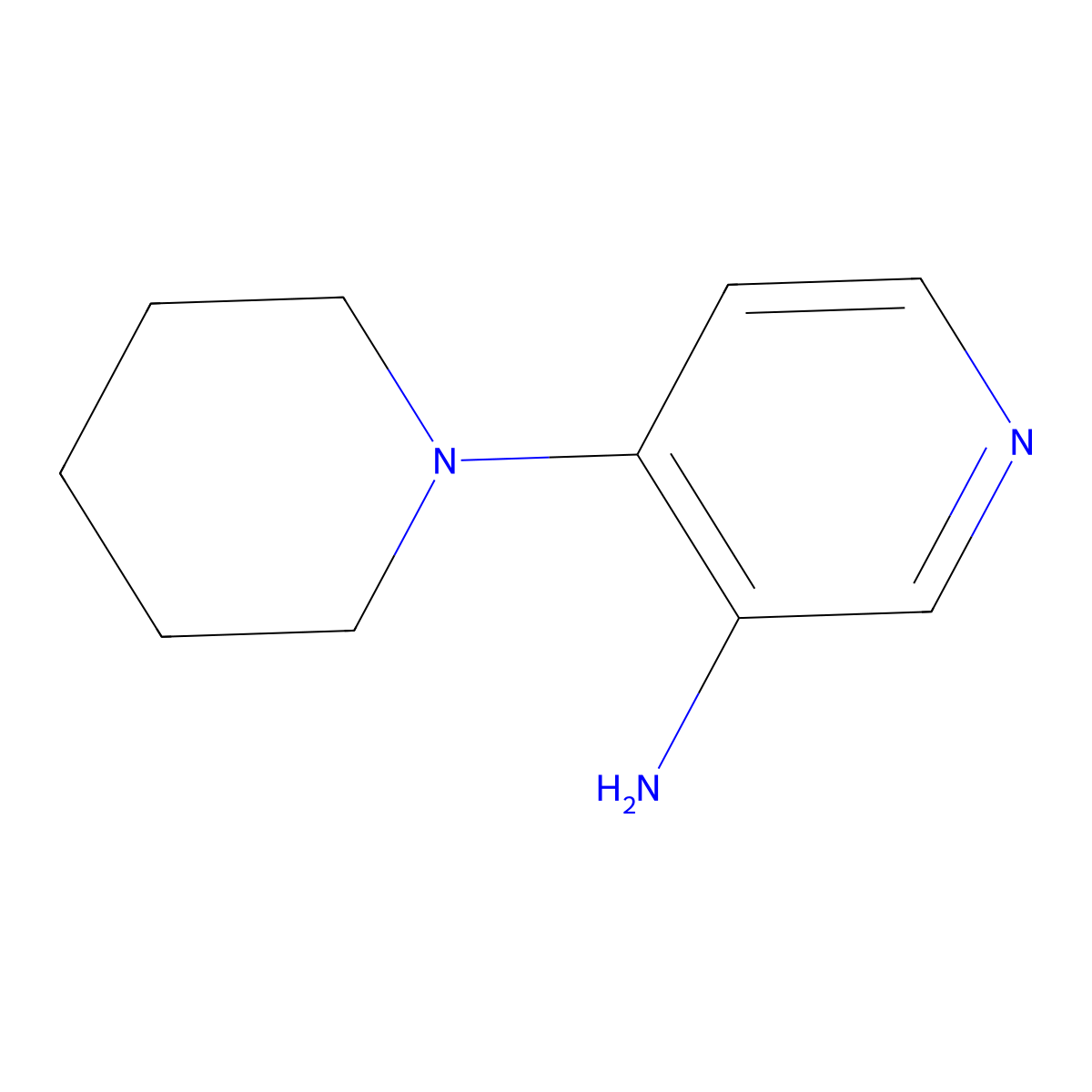 4-(Piperidin-1-yl)pyridin-3-amine molecular structure, CAS 52311-36-1