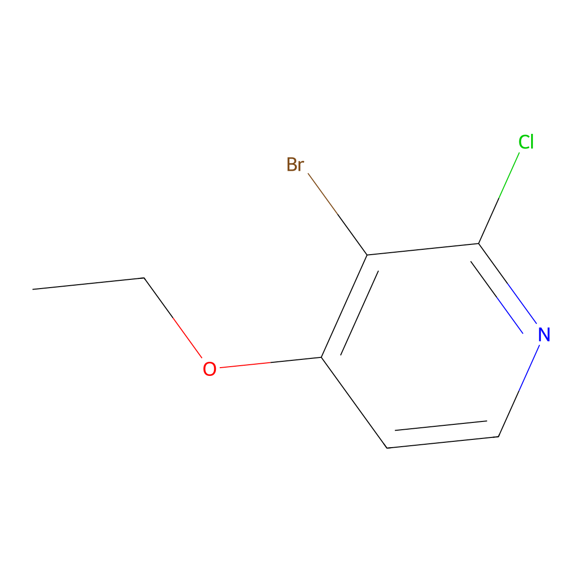 3-Bromo-2-chloro-4-ethoxypyridine molecular structure, CAS 52311-47-4