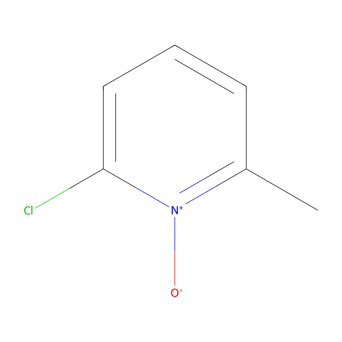 2-Chloro-6-methylpyridine 1-oxide molecular structure, CAS 52313-59-4