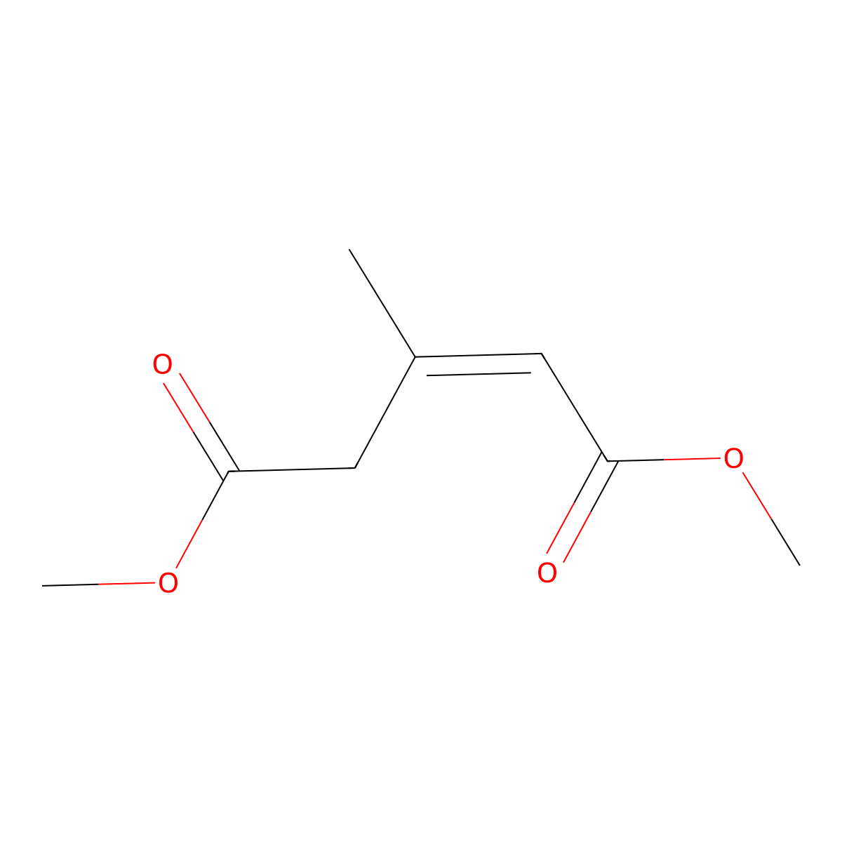Dimethyl 3-methylpent-2-enedioate molecular structure, CAS 52313-87-8