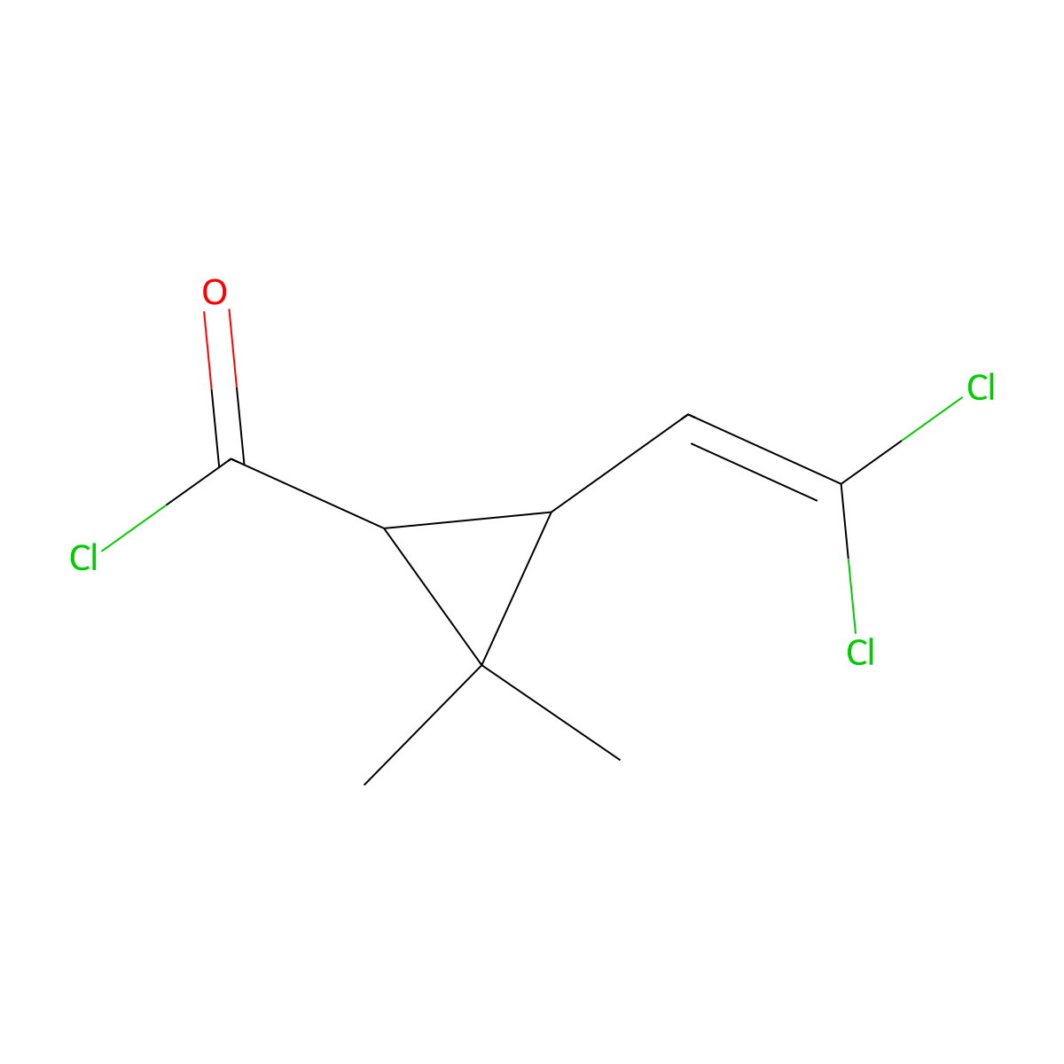 Permethric chloride molecular structure, CAS 52314-67-7