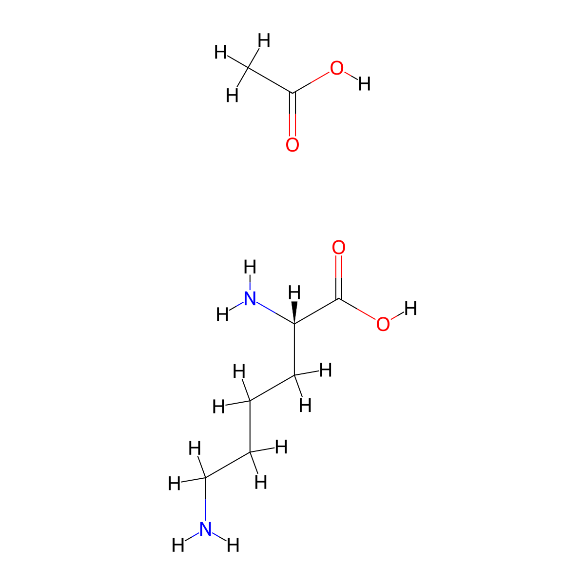 L-Lysine, acetate (1:1) molecular structure, CAS 52315-76-1