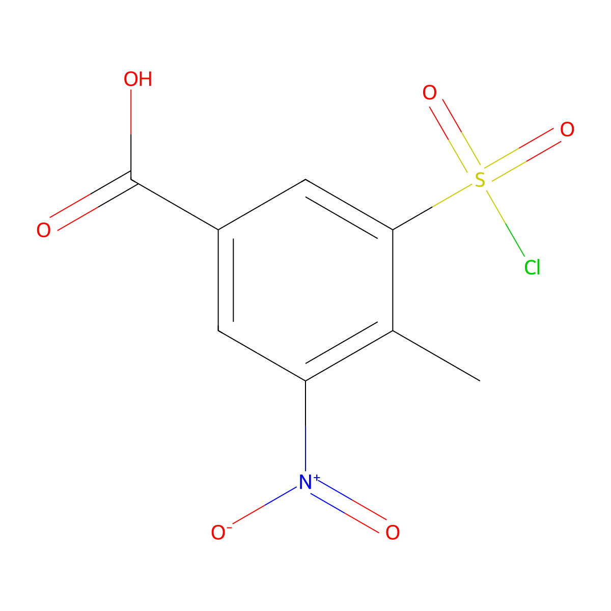 3-(Chlorosulfonyl)-4-methyl-5-nitrobenzoic acid molecular structure, CAS 52317-26-7