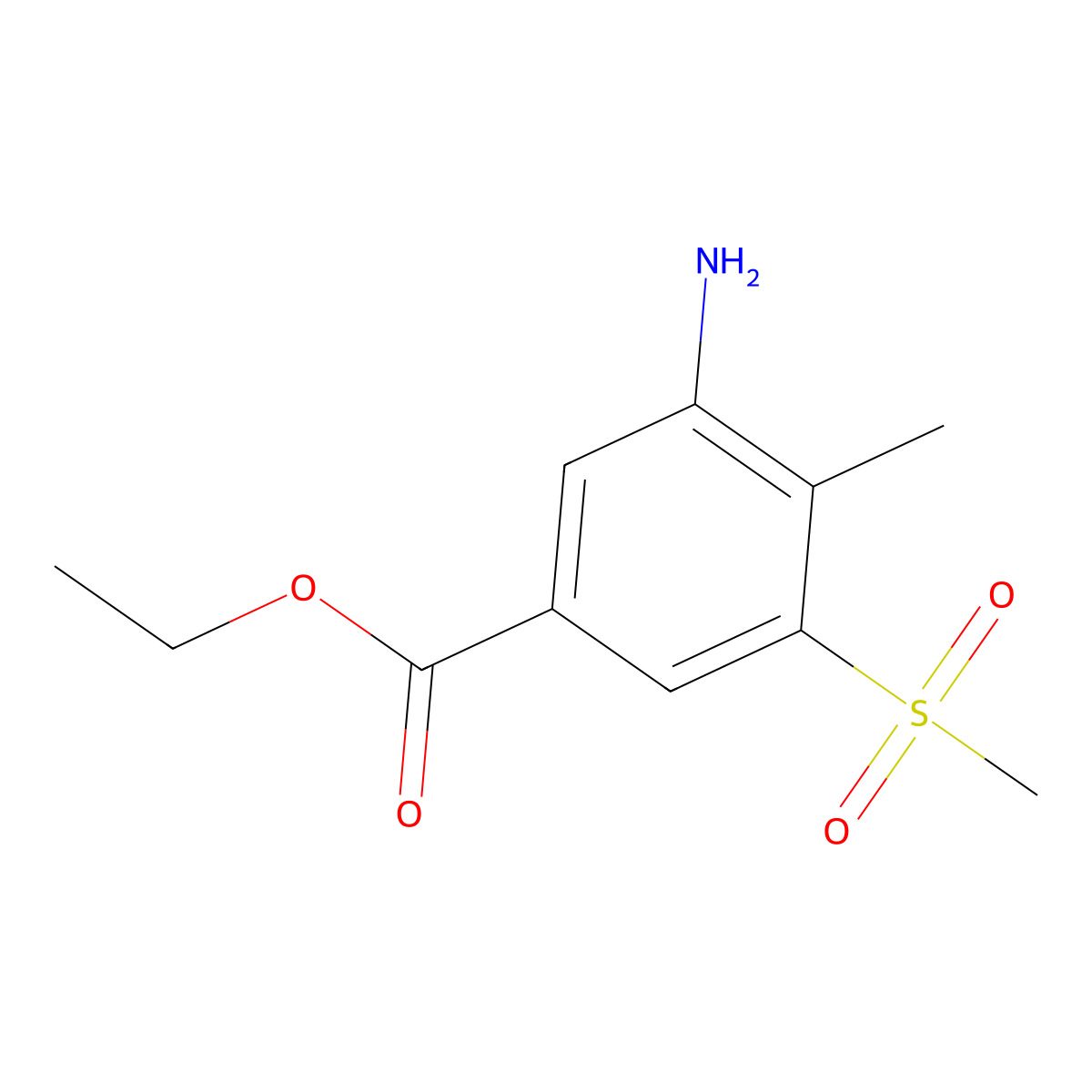 Ethyl 3-amino-4-methyl-5-(methylsulfonyl)benzoate molecular structure, CAS 52317-30-3
