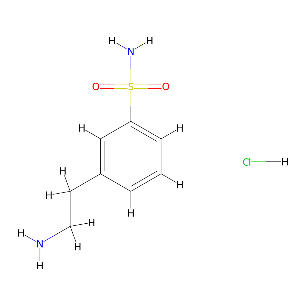 3-(2-Aminoethyl)benzene-1-sulfonamide hydrochloride molecular structure, CAS 52320-61-3