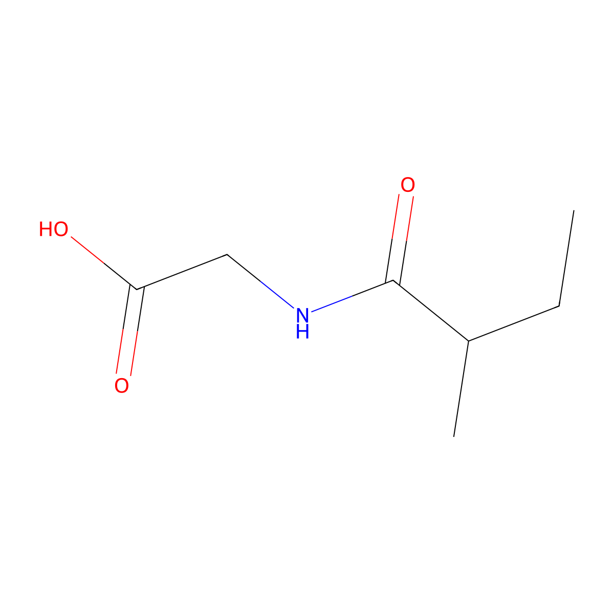 2-Methylbutyrylglycine molecular structure, CAS 52320-67-9