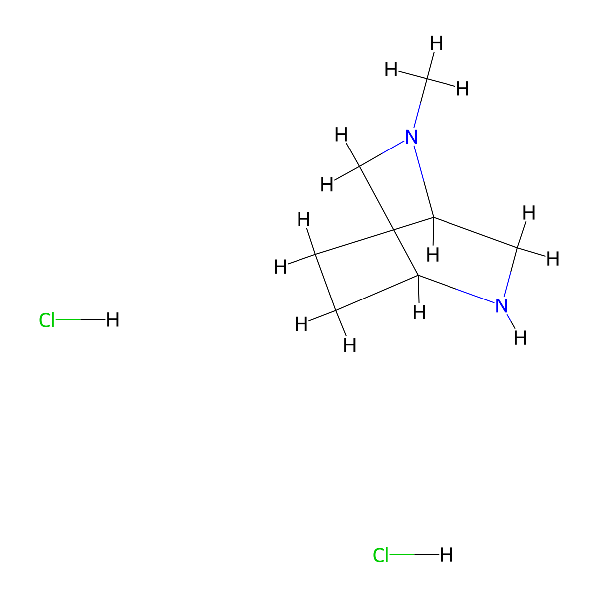 2-Methyl-2,5-diazabicyclo(2.2.2)octane dihydrochloride molecular structure, CAS 52321-18-3