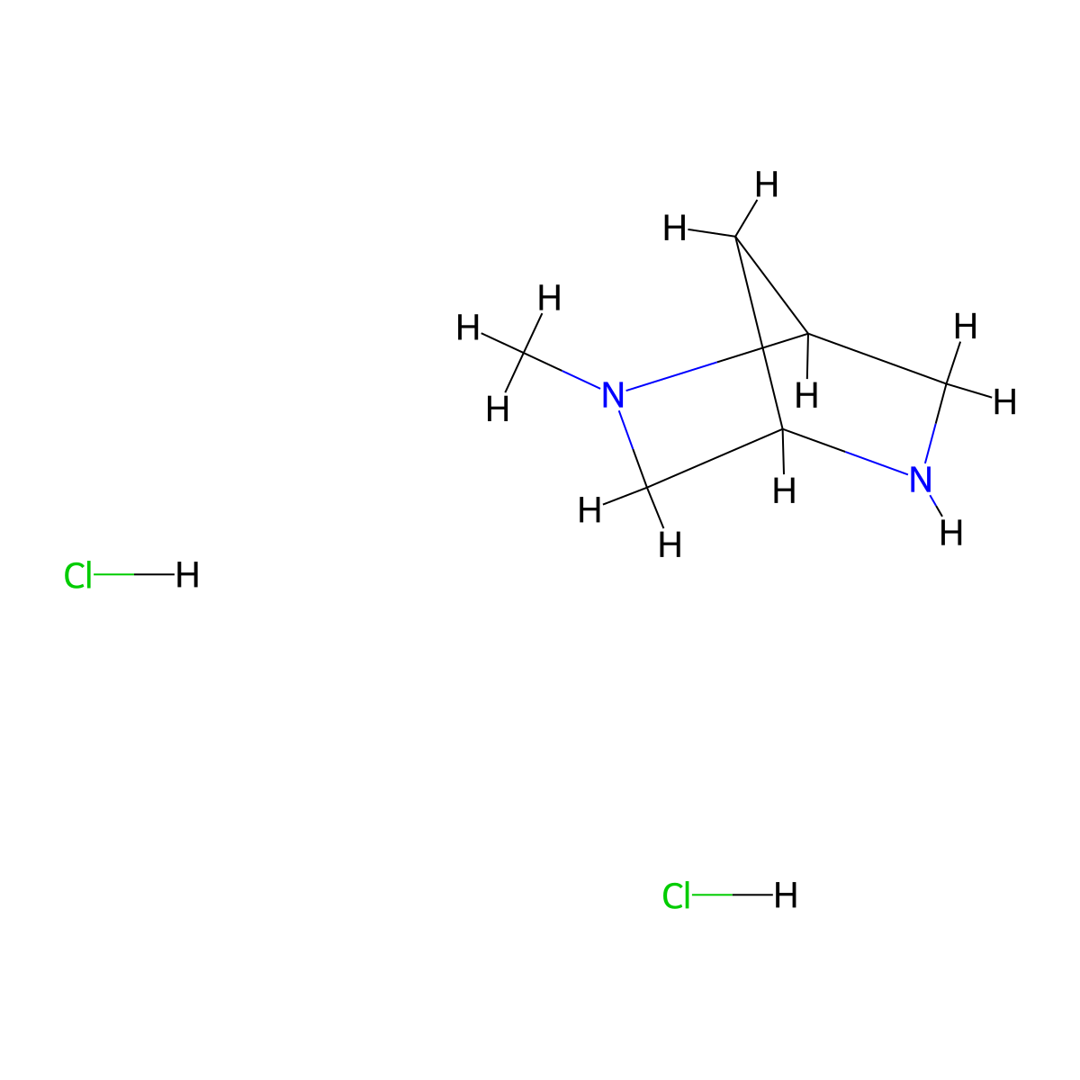 2-Methyl-2,5-diazabicyclo(2.2.1)heptane dihydrochloride molecular structure, CAS 52321-26-3
