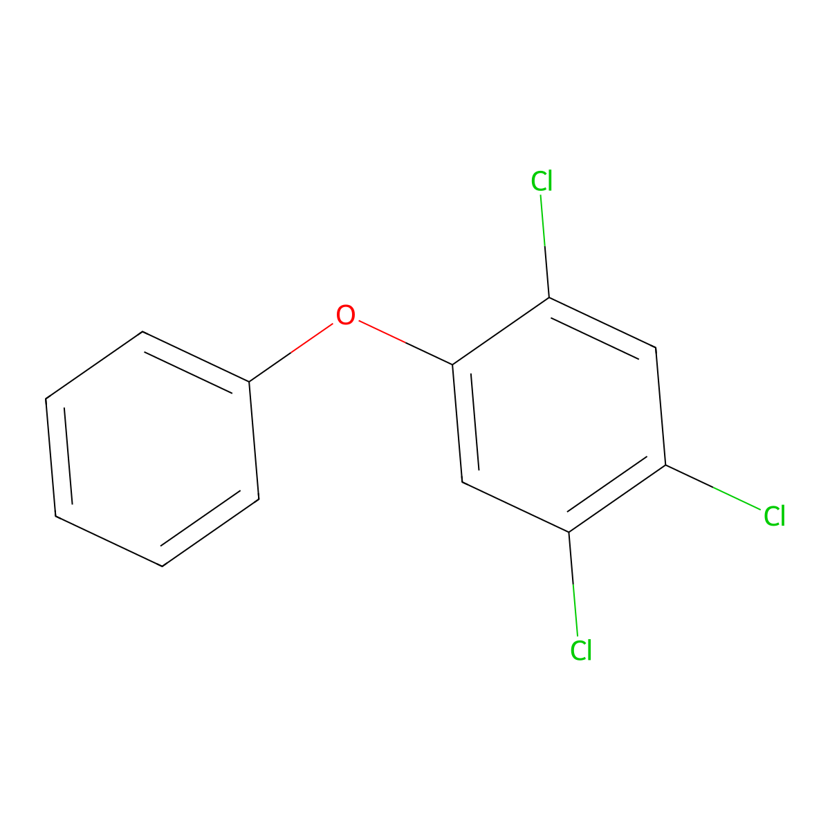 2,4,5-Trichlorodiphenyl ether molecular structure, CAS 52322-80-2