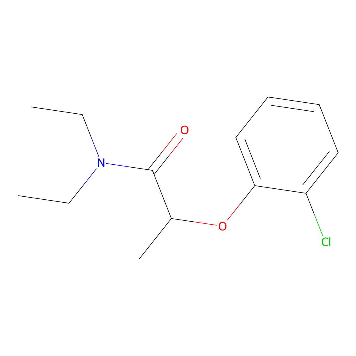 2-(2-chlorophenoxy)-N,N-diethylpropanamide molecular structure, CAS 52327-61-4