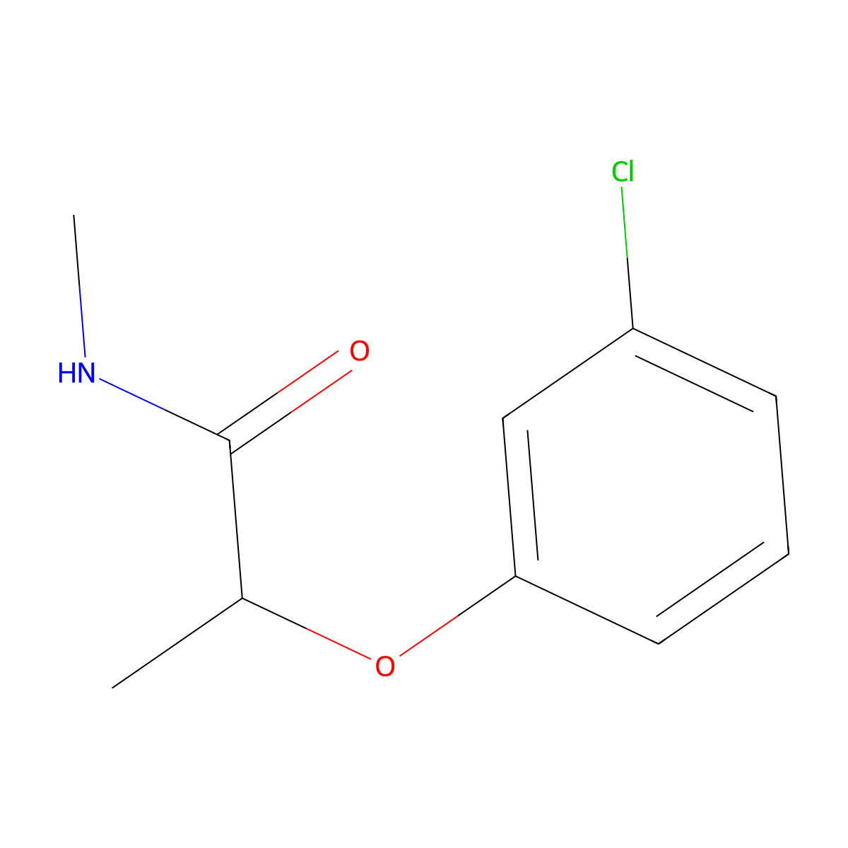 2-(3-chlorophenoxy)-N-methylpropanamide molecular structure, CAS 52327-63-6