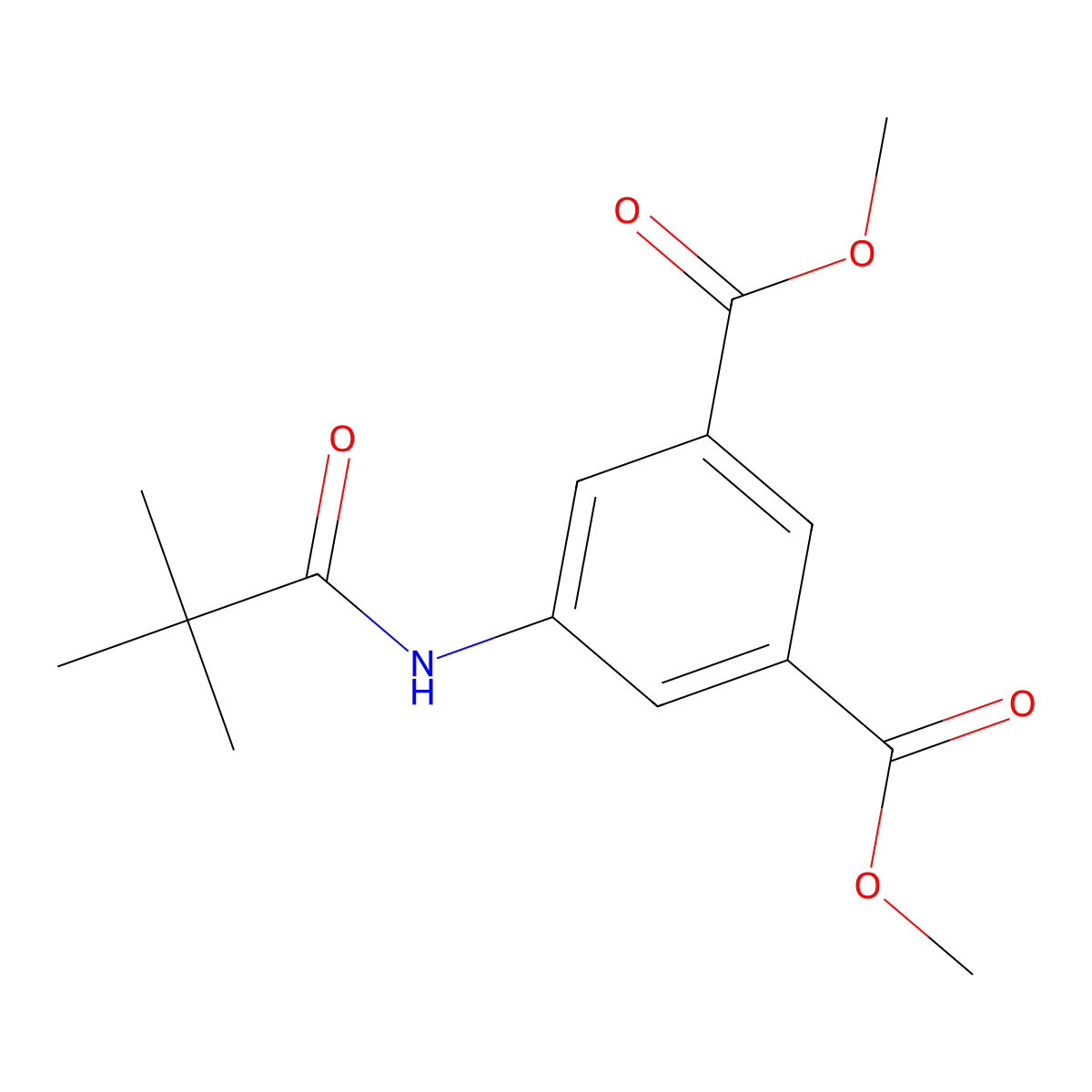 Dimethyl 5-[(2,2-dimethylpropanoyl)amino]isophthalate molecular structure, CAS 5233-06-7