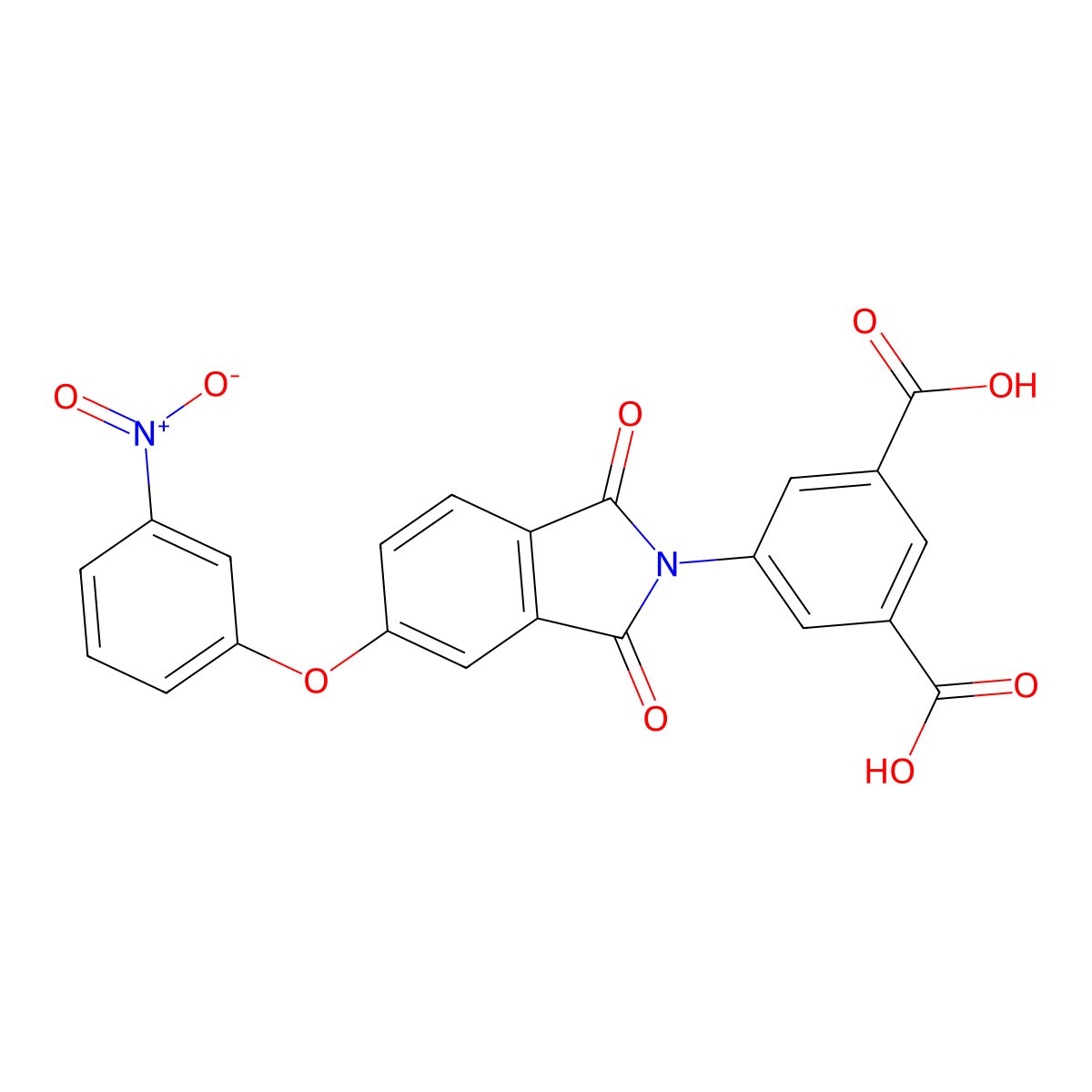 5-(5-(3-Nitrophenoxy)-1,3-dioxoisoindolin-2-yl)isophthalic acid molecular structure, CAS 5233-13-6