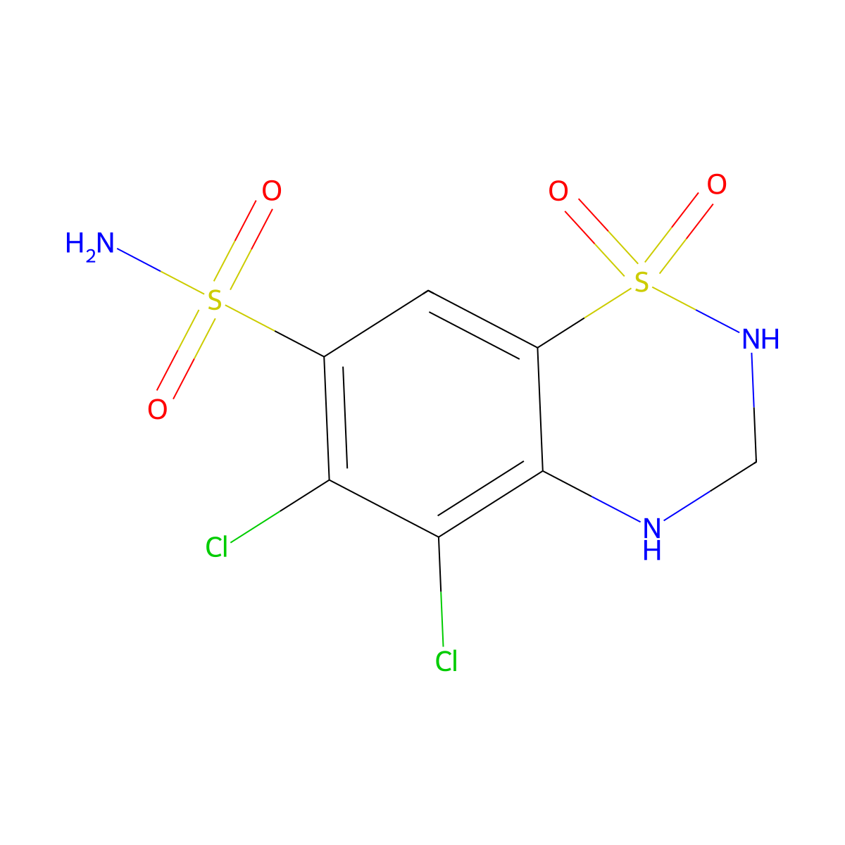 5-Chlorohydrochlorothiazide molecular structure, CAS 5233-42-1