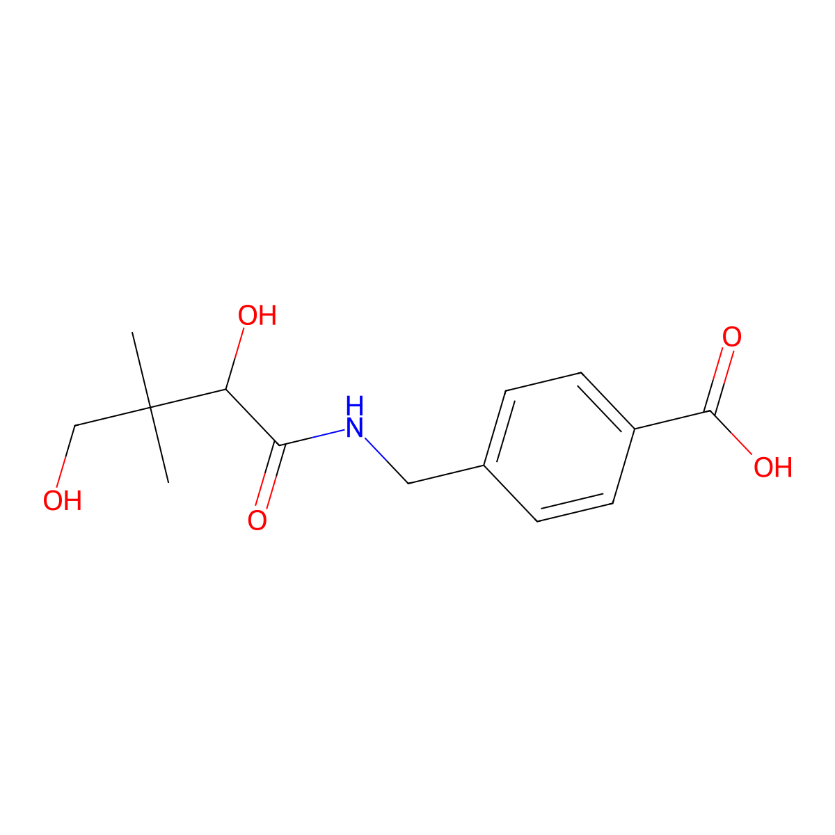 4-[[(2,4-Dihydroxy-3,3-dimethylbutanoyl)amino]methyl]benzoic acid molecular structure, CAS 5233-90-9