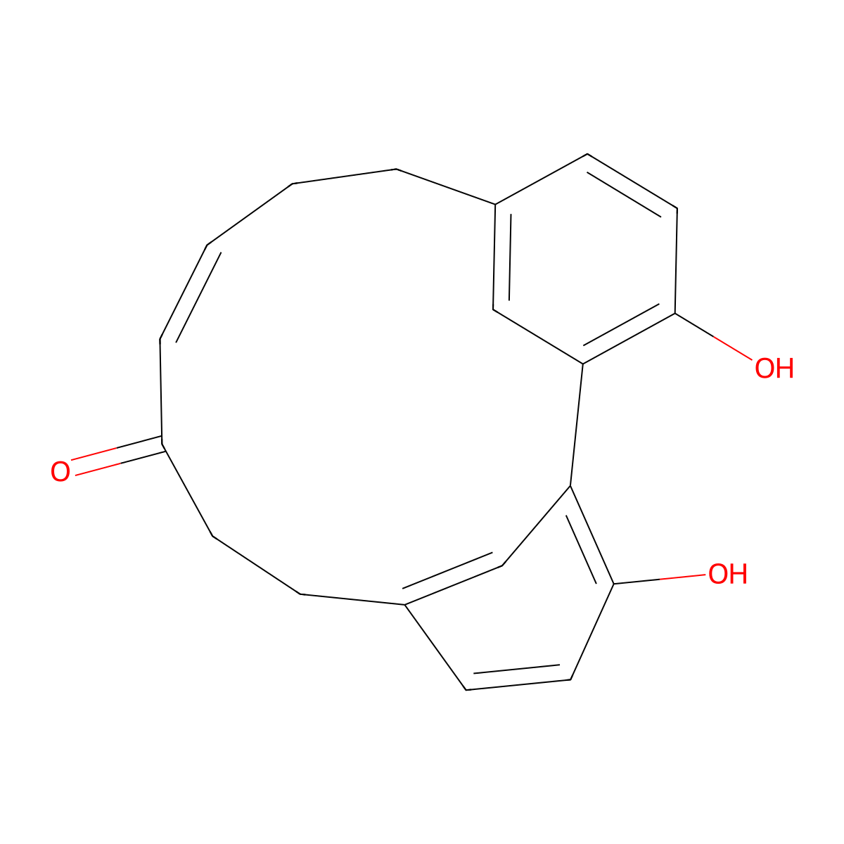 3,17-Dihydroxytricyclo[12.3.1.12,6]nonadeca-1(17),2,4,6(19),10,14(18),15-heptaen-9-one molecular structure, CAS 52330-11-7