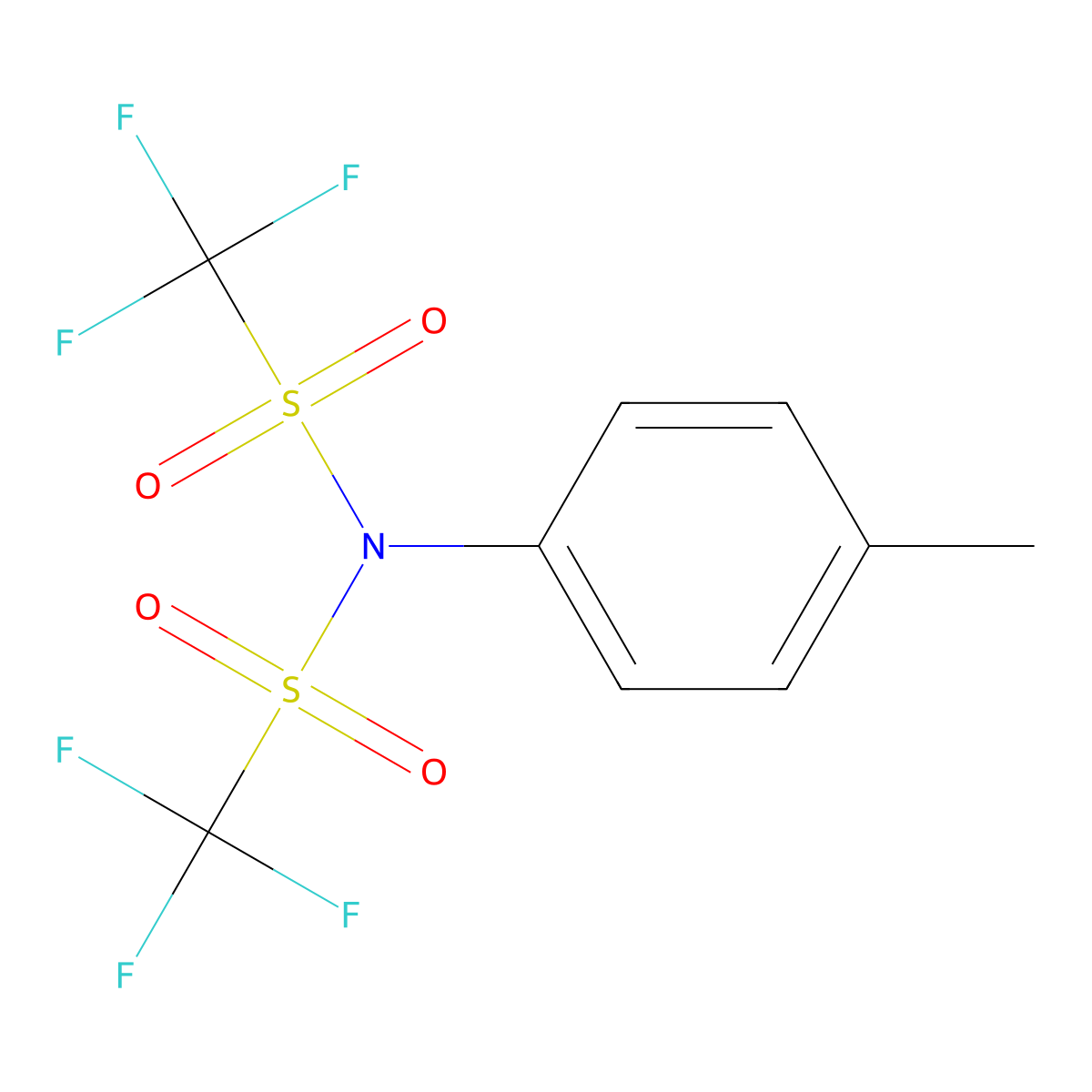 N-(4-Methylphenyl) bis-trifluoromethane sulfonimide molecular structure, CAS 52331-16-5