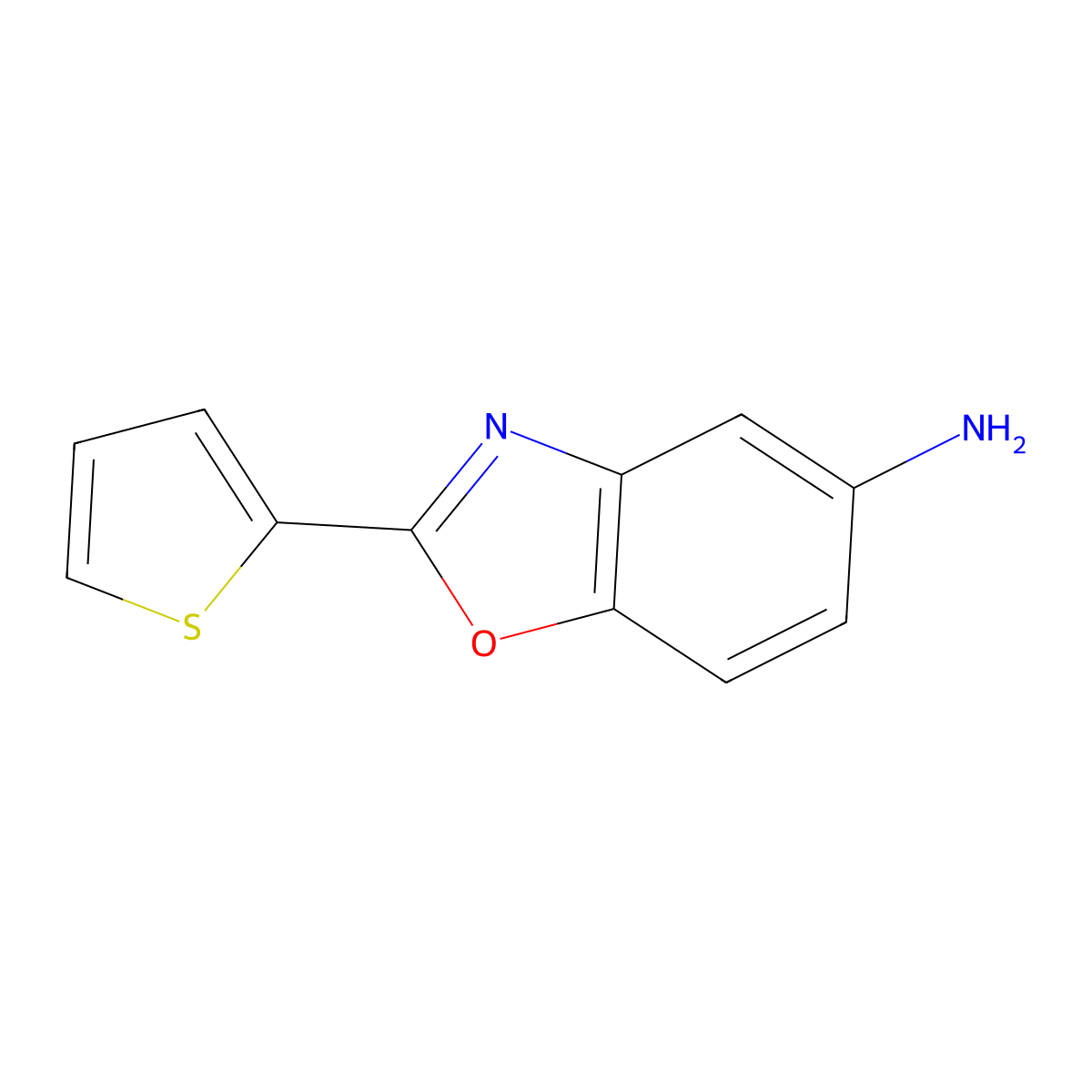 2-Thiophen-2-yl-benzooxazol-5-ylamine molecular structure, CAS 52331-74-5