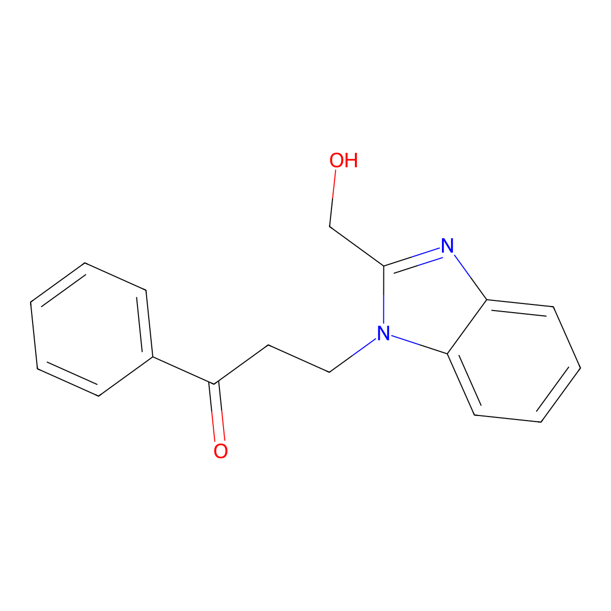 3-[2-(hydroxymethyl)-1H-1,3-benzodiazol-1-yl]-1-phenylpropan-1-one molecular structure, CAS 52331-80-3