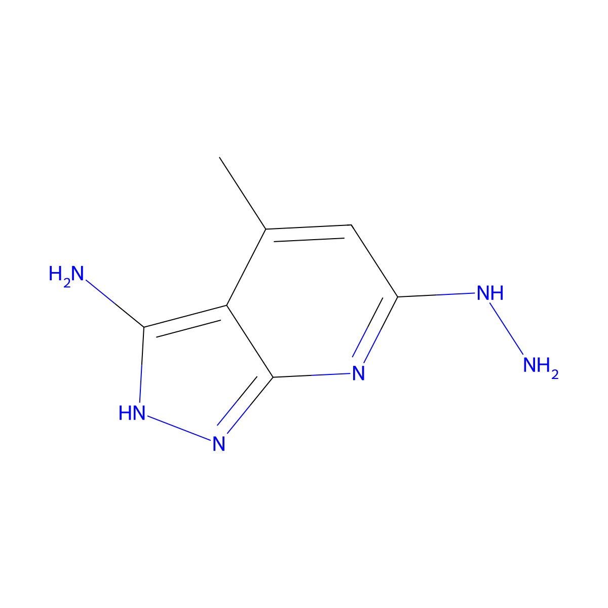 6-hydrazinyl-4-methyl-2H-pyrazolo[3,4-b]pyridin-3-amine molecular structure, CAS 52332-44-2
