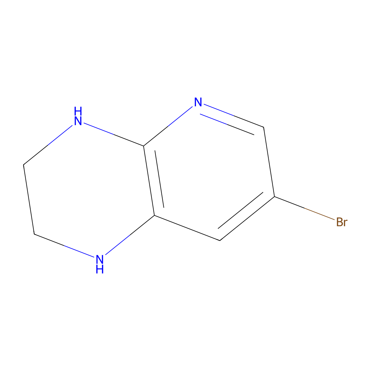 7-Bromo-1,2,3,4-tetrahydropyrido[2,3-b]pyrazine molecular structure, CAS 52333-31-0