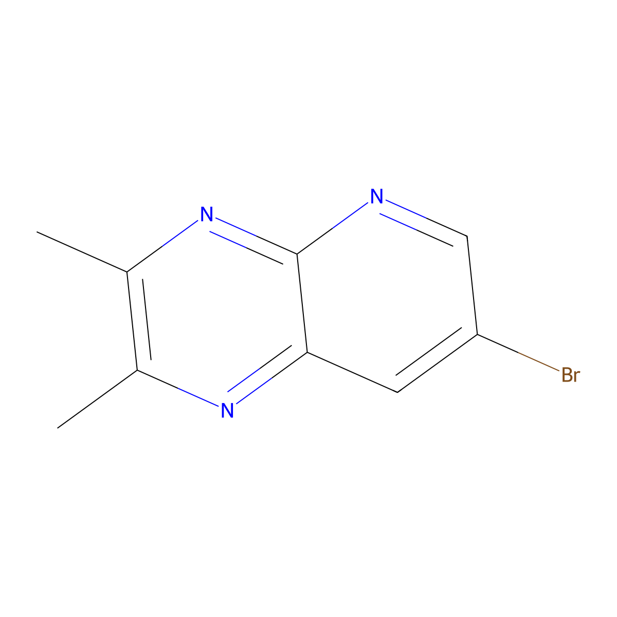7-Bromo-2,3-dimethylpyrido(2,3-b)pyrazine molecular structure, CAS 52333-43-4