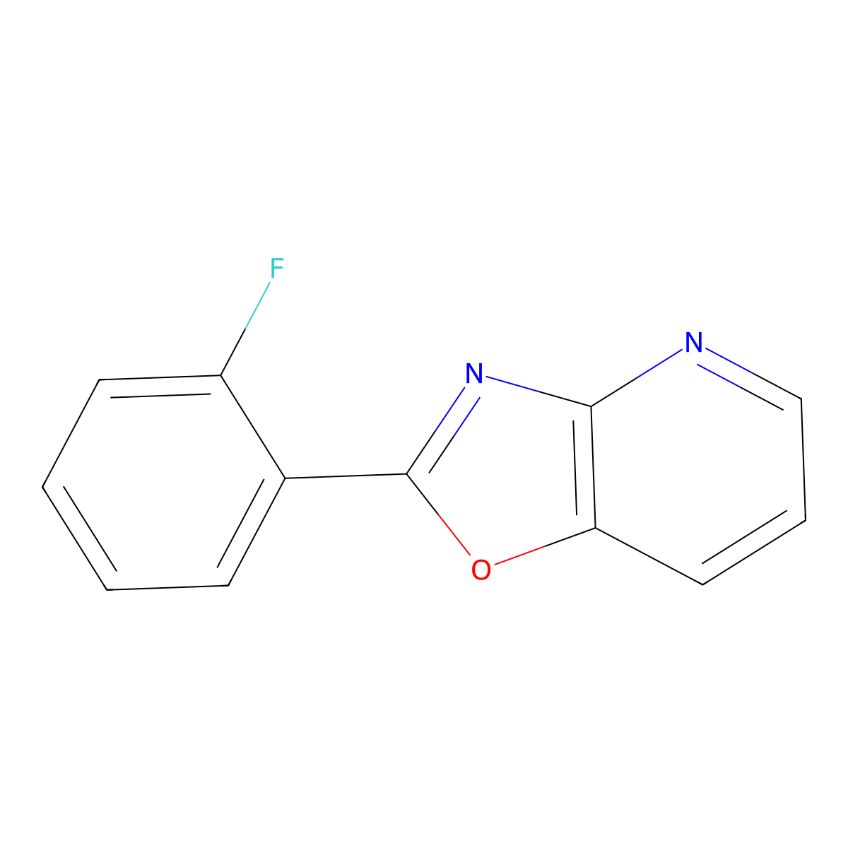 Oxazolo(4,5-b)pyridine, 2-(2-fluorophenyl)- molecular structure, CAS 52333-49-0