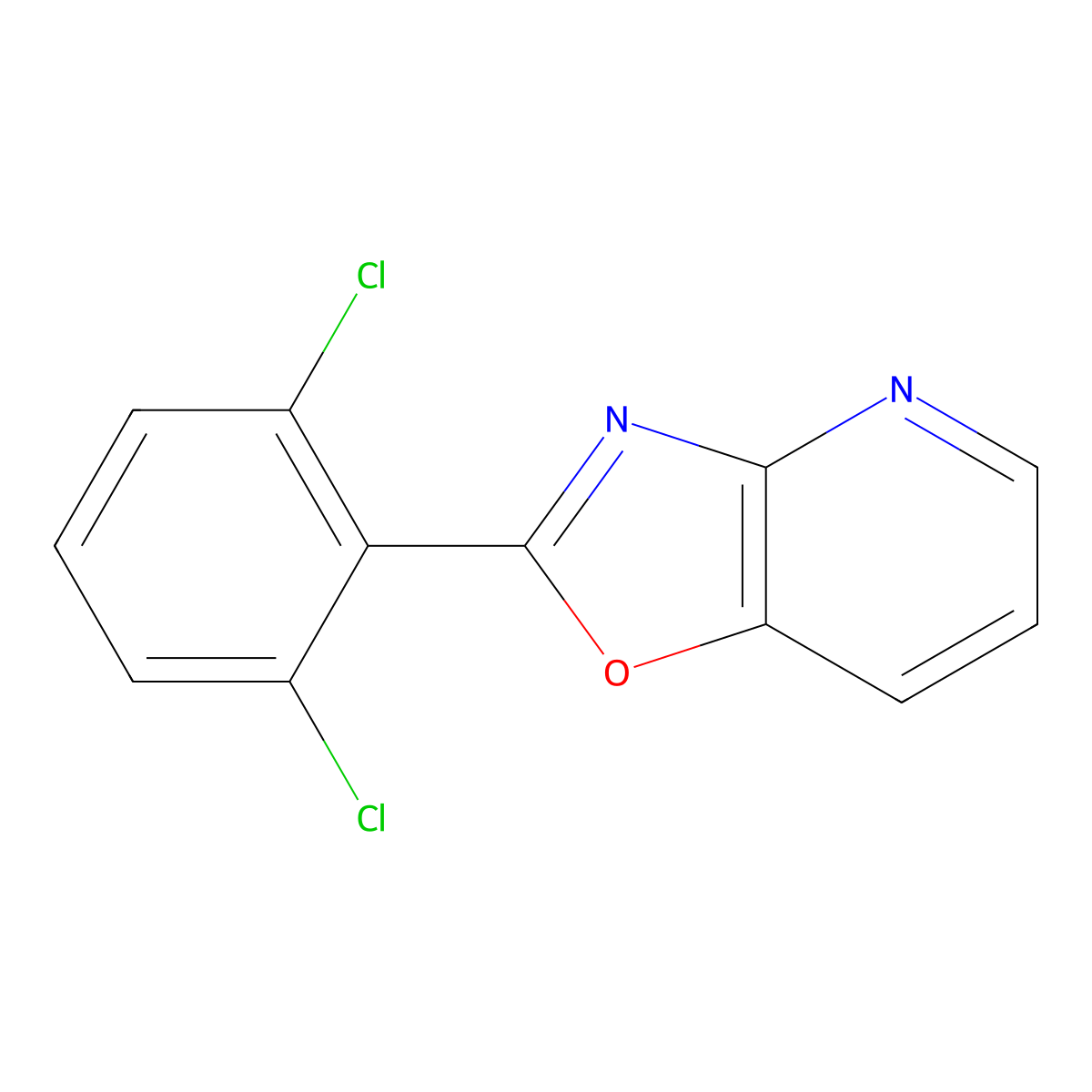 2-(2,6-Dichlorophenyl)oxazolo[4,5-b]pyridine molecular structure, CAS 52333-54-7