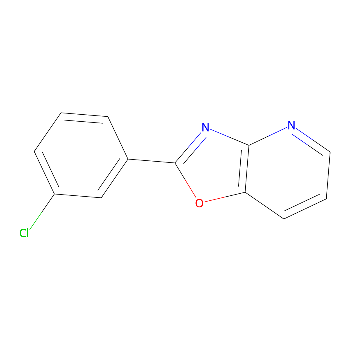 2-(3-Chlorophenyl)oxazolo[4,5-b]pyridine molecular structure, CAS 52333-56-9