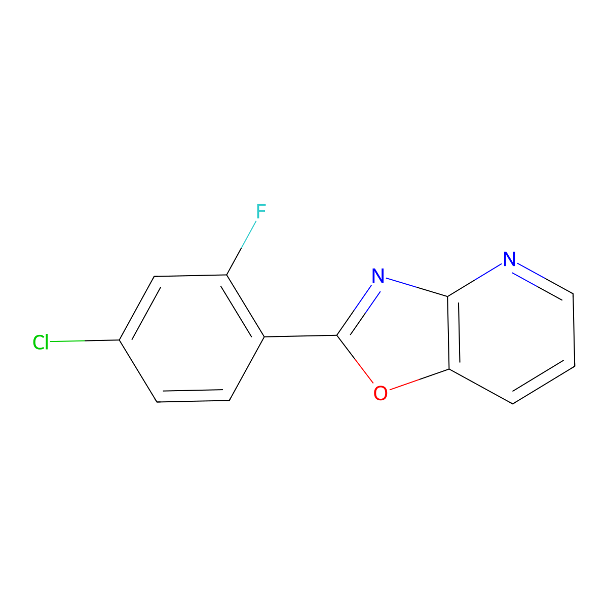 2-(4-Chloro-2-fluorophenyl)oxazolo[4,5-b]pyridine molecular structure, CAS 52333-65-0