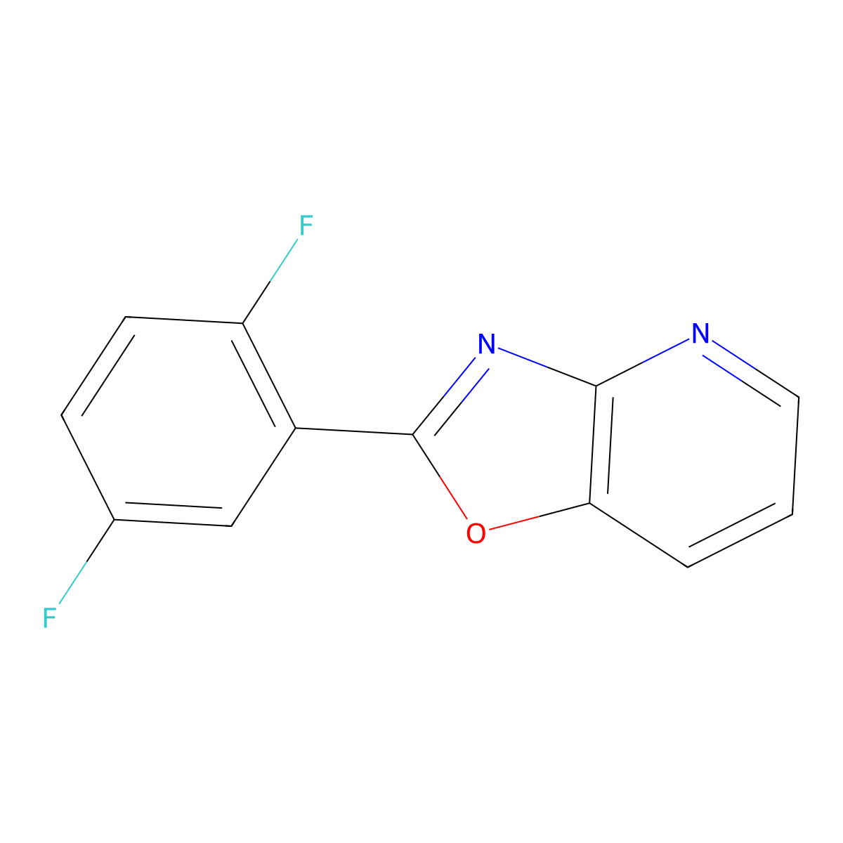 2-(2,5-Difluorophenyl)oxazolo[4,5-b]pyridine molecular structure, CAS 52333-66-1